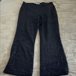 Black Sequin Wide-Leg Pants from Zara size medium
